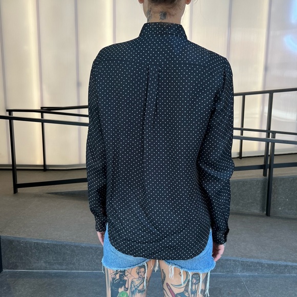 CDG CDG polka-dot ruffle trim satin shirt size L from the F/W 2009 collection - Picture 13 of 16